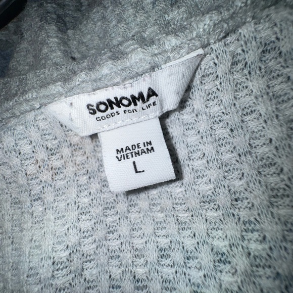 Sonoma Pale Green Floral Long Sleeve Top Thermal Size Large - Picture 4 of 5